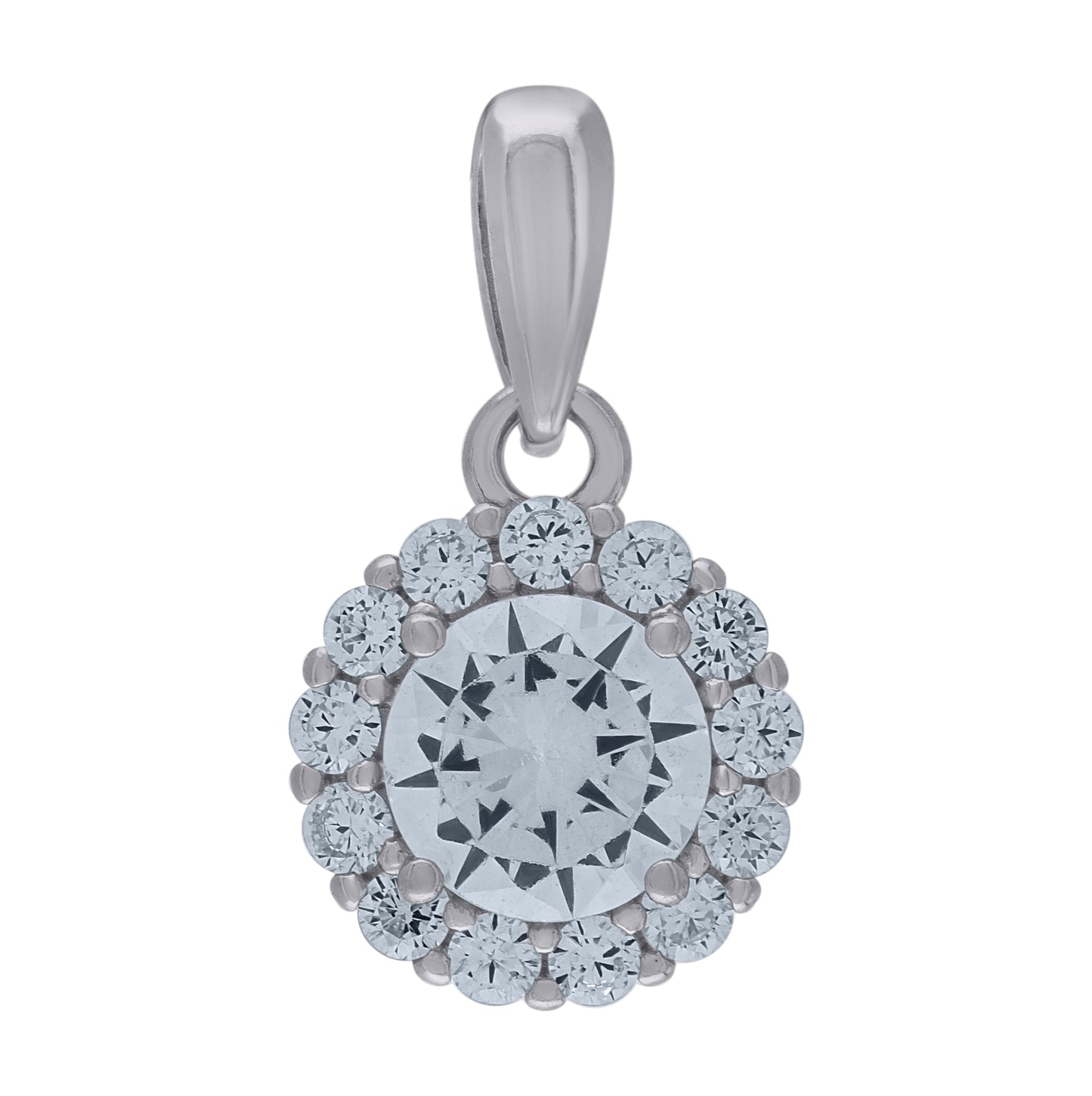 Sterling Silver Womens Cubic-Zirconia Fashion Charm Pendant