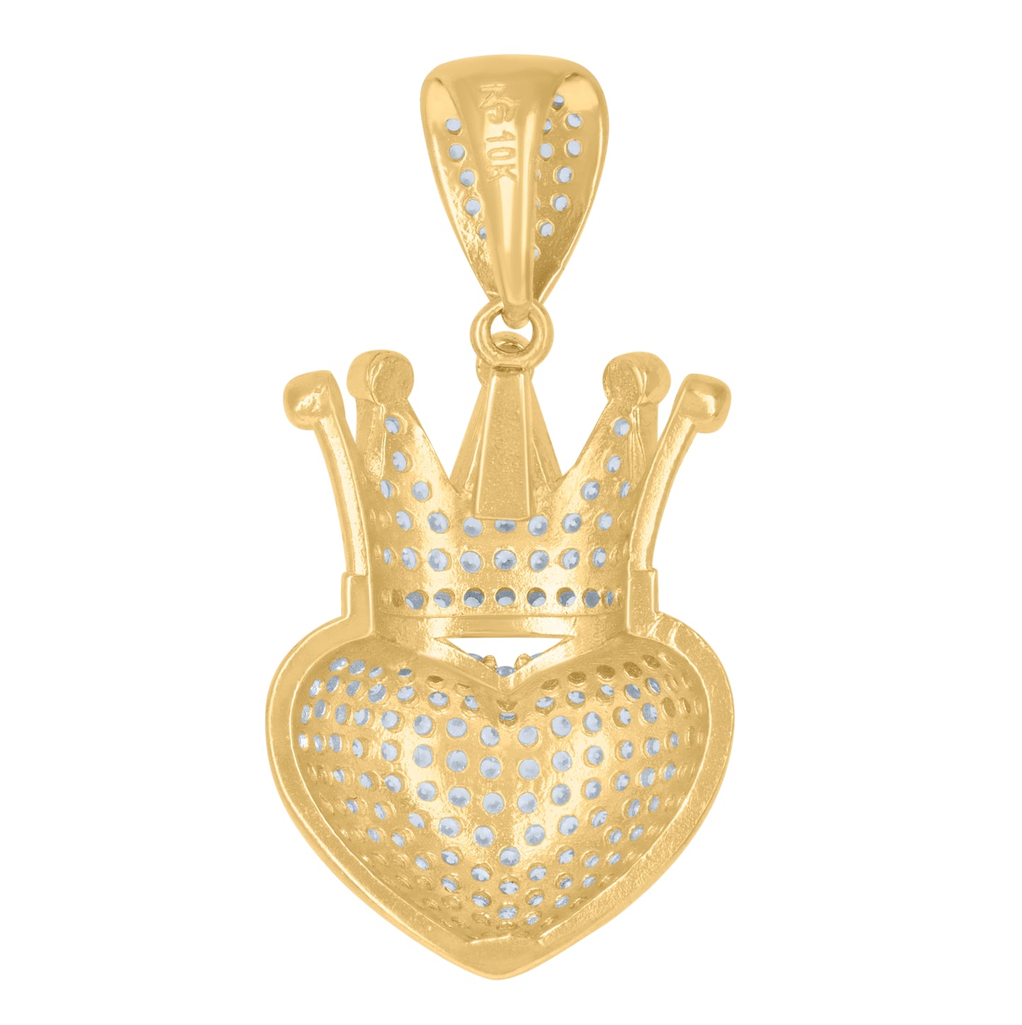10K Two-Tone Gold Cubic Zirconia King Of Hearts Love & Heart Charm Pendant