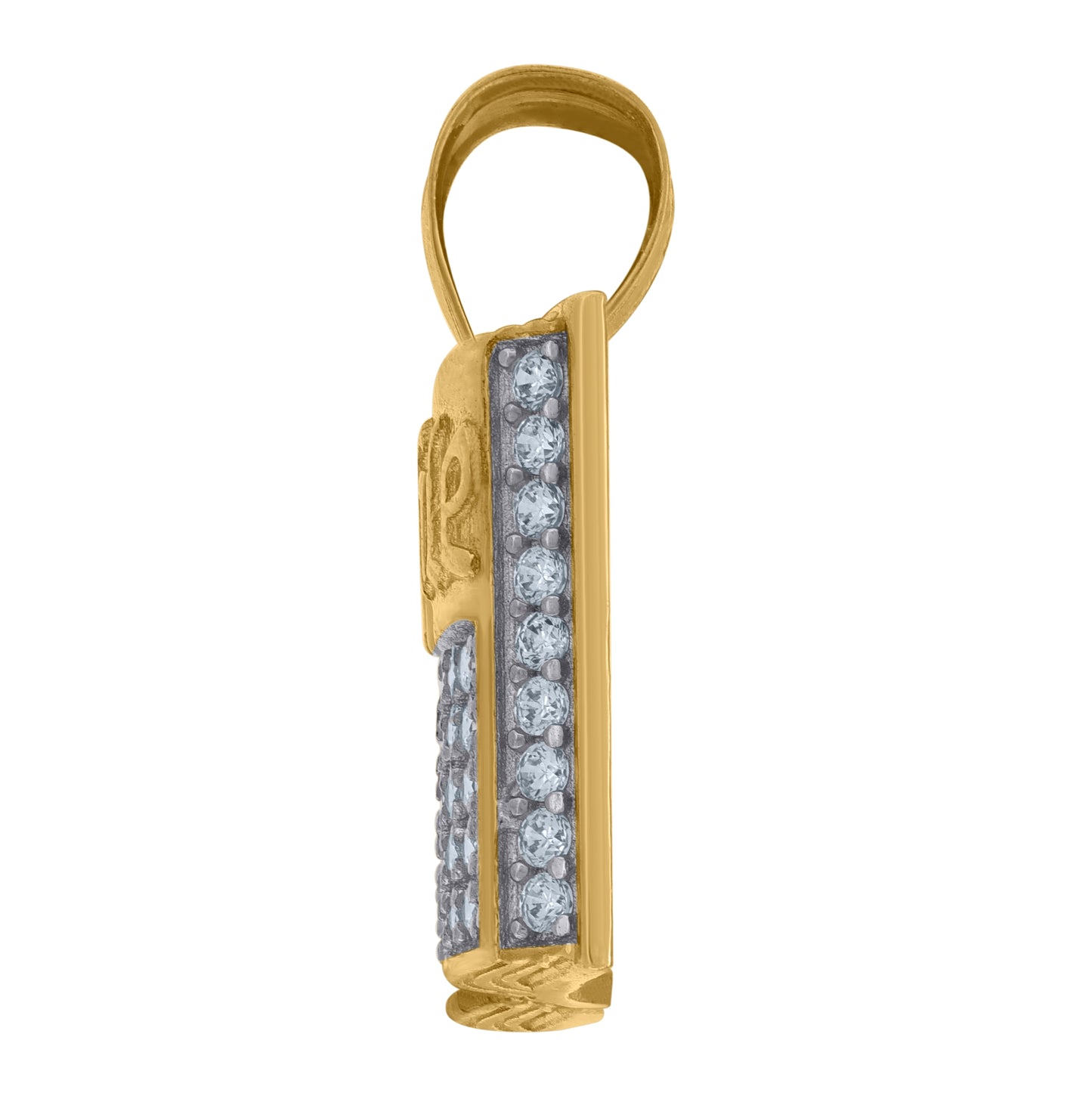 10K Two-Tone Gold Cubic Zirconia Holy Bible Religious Charm Pendant