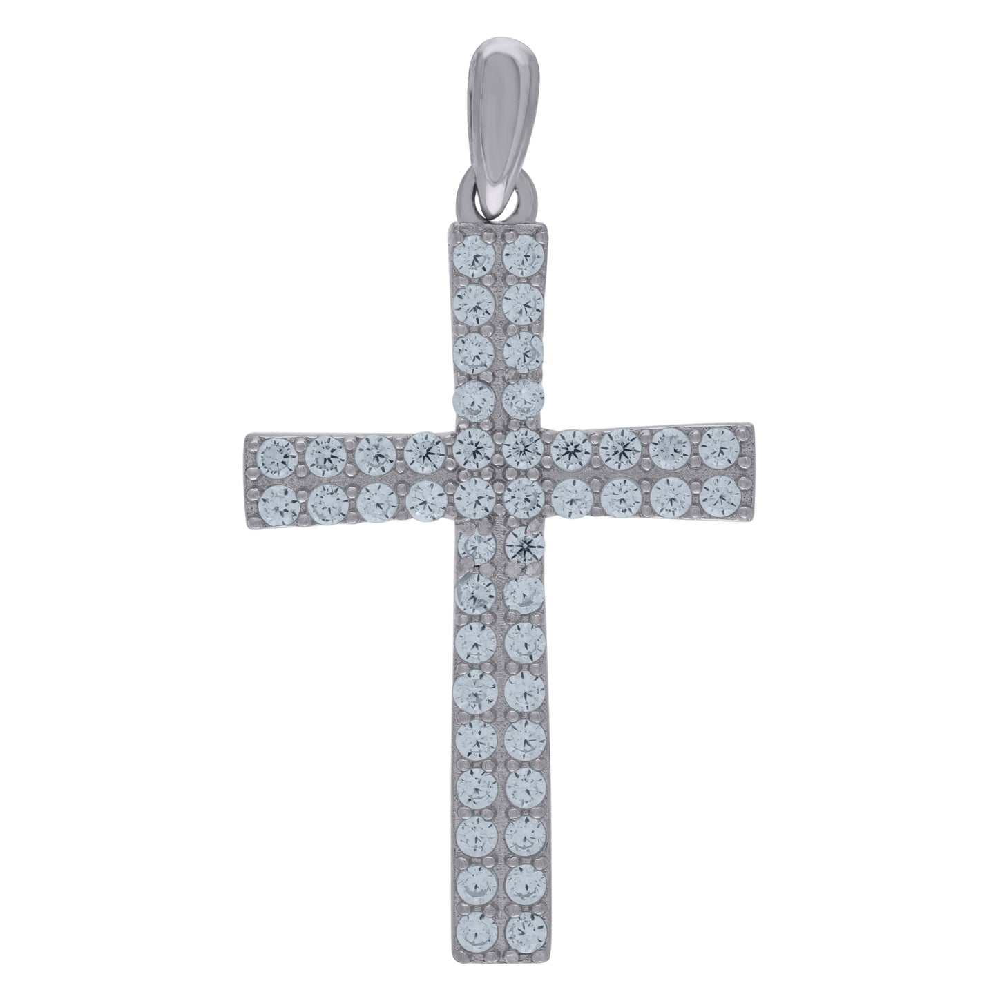 Sterling Silver Mens 1.2 Cttw Moissanite Cross Religious Charm Pendant