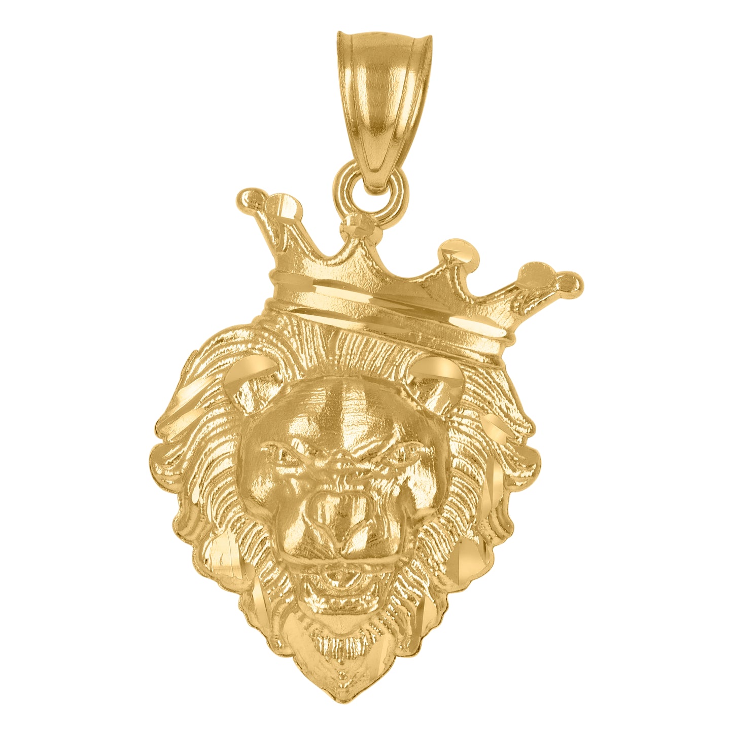 10K Yellow Gold Mens Leo Zodiac Sign Lion Animal Wildlife Charm Pendant