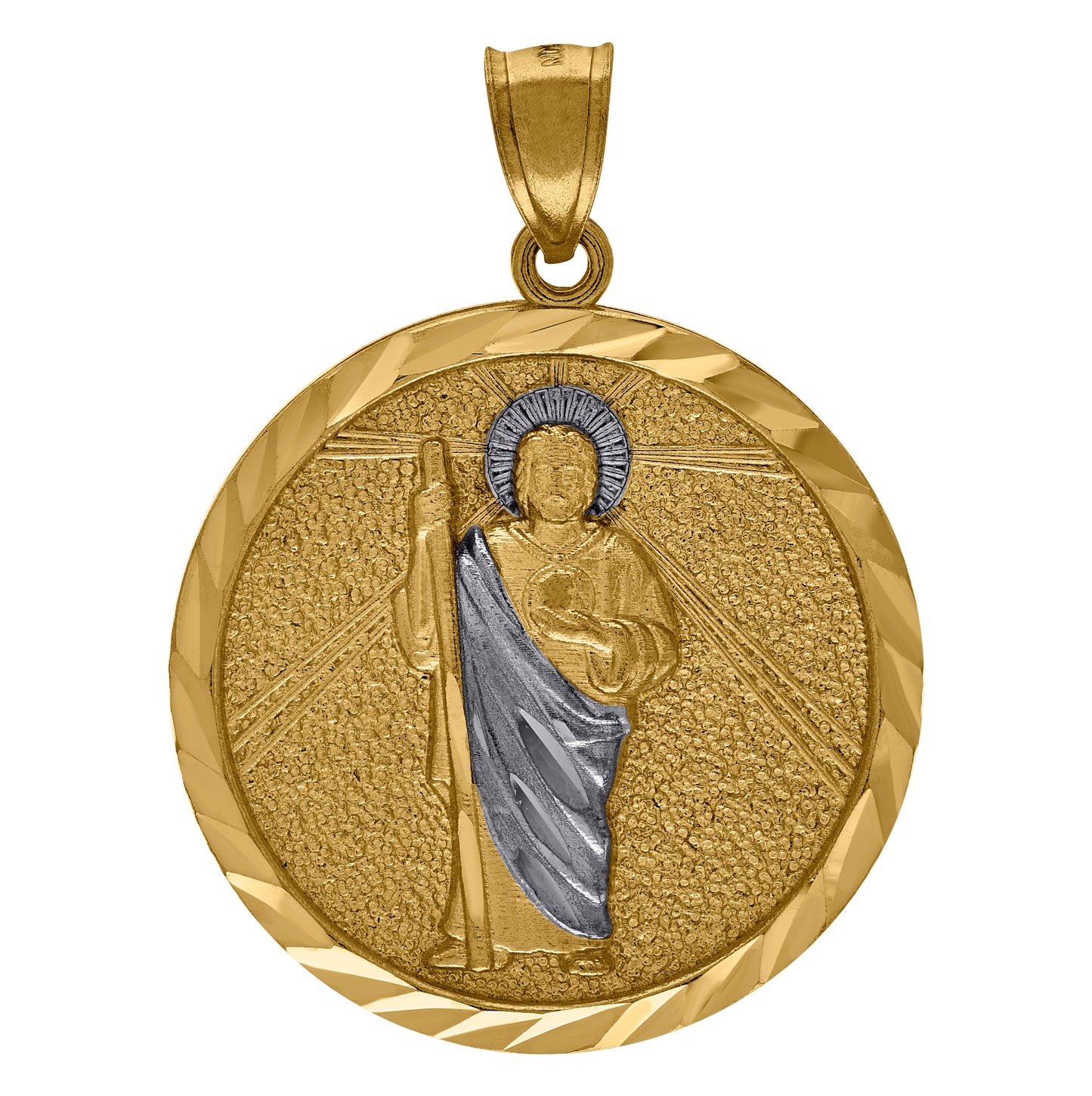 10K Two-Tone Gold Diamond-Cut Last Supper Religious Charm Pendant