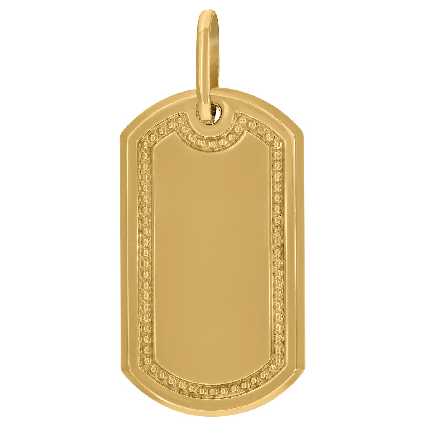 10K Yellow Gold Mens Fashion Dog Tag Pendant