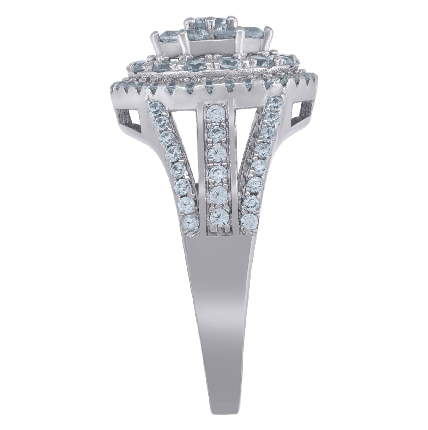 Sterling Silver Womens Cubic-Zirconia Bridal Anniversary Engagement Wedding Ring