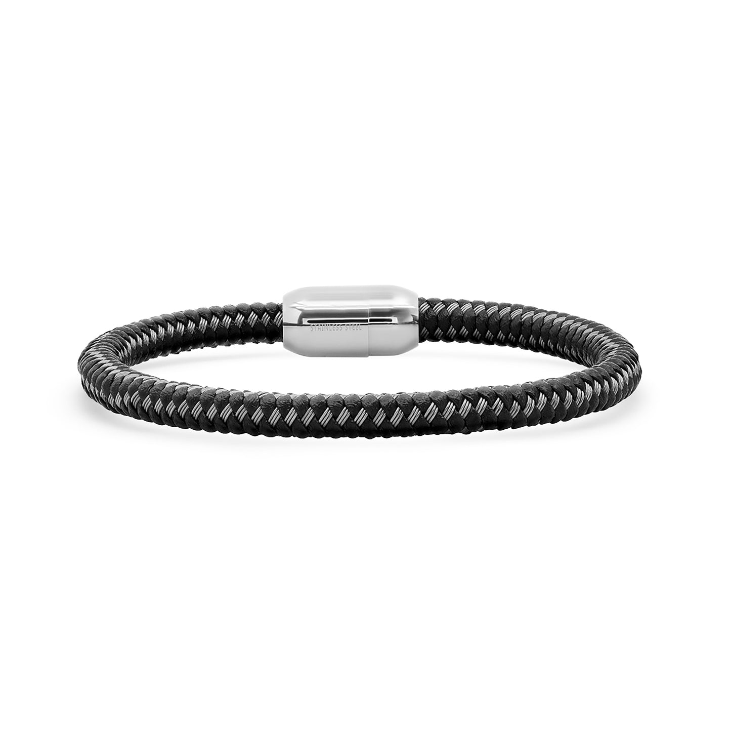 Stainless Steel Mens Yellow Or Black-Tone Weave Fashion Bracelet