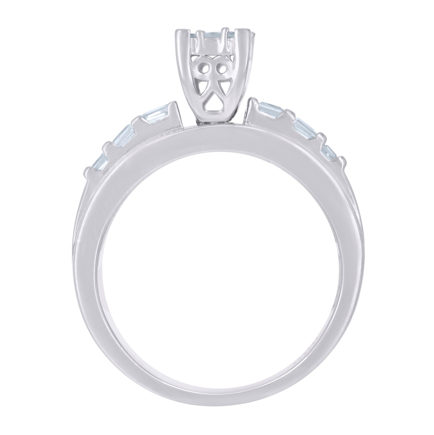 Sterling Silver Women's Cubic Zirconia Cinderella Bridal Anniversary Wedding Engagement Band Ring