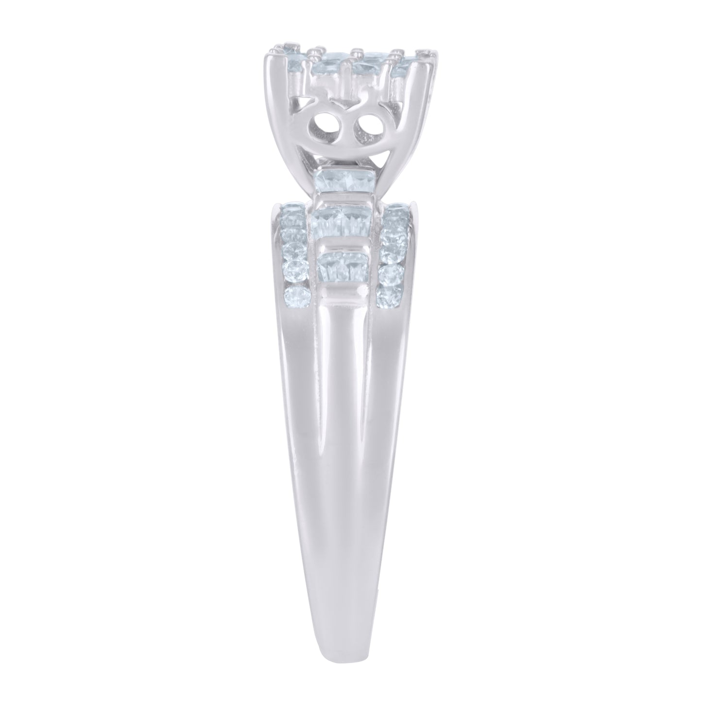 Sterling Silver Women's Cubic Zirconia Cinderella Bridal Anniversary Wedding Engagement Band Ring