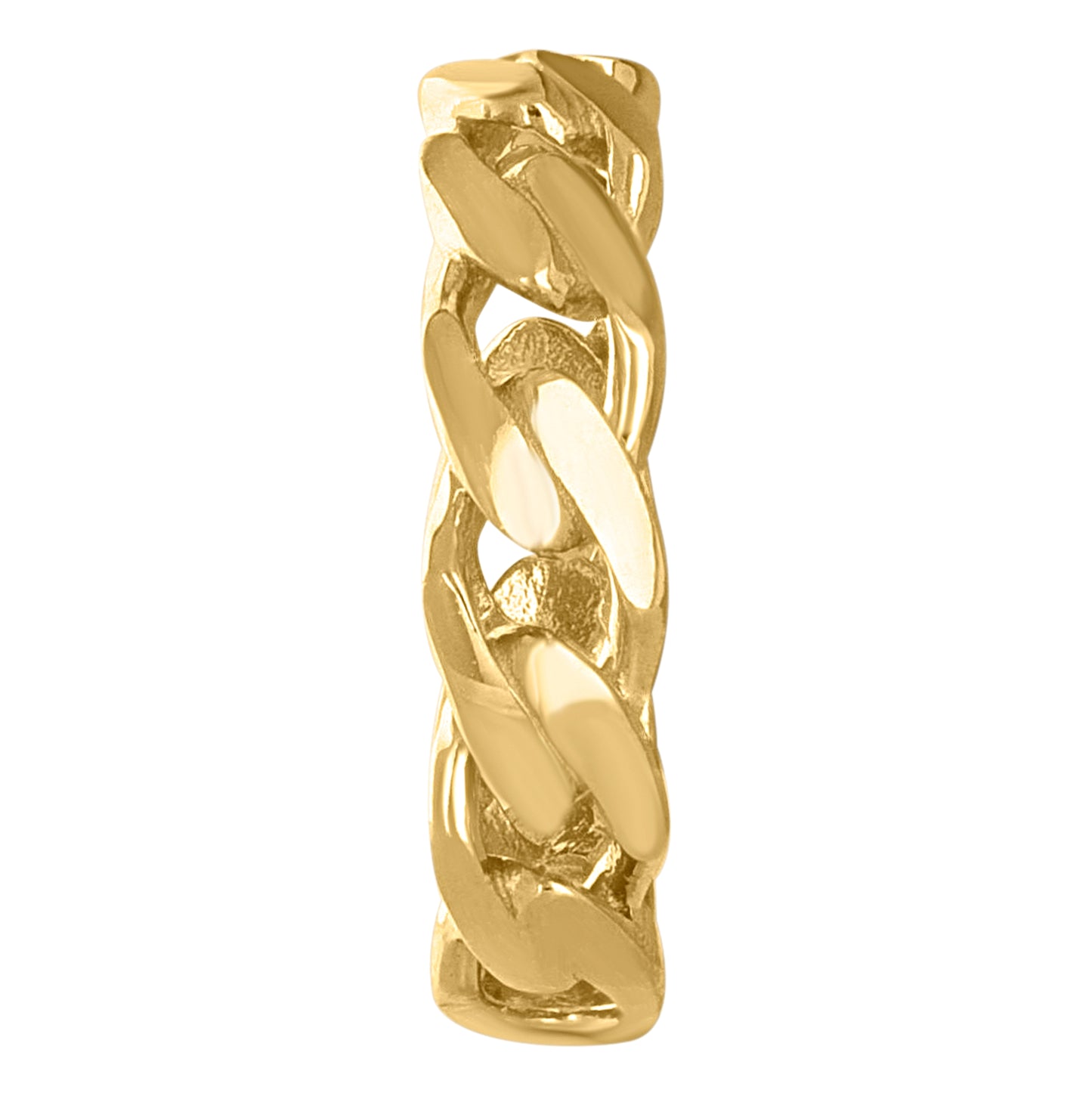 10K Yellow Gold Womens Cuban Link 7mm Fashion Ring