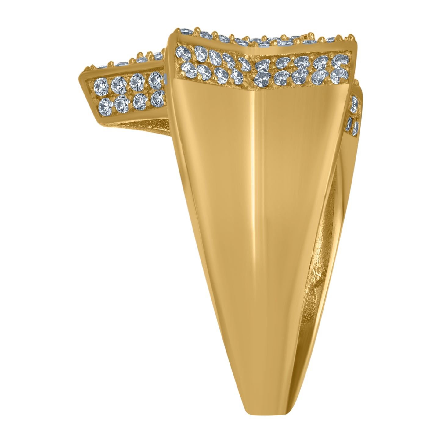 10K Yellow Gold Mens Cubic-Zirconia Star Fashion Ring