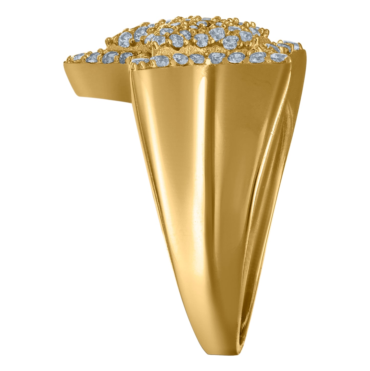 10K Yellow Gold Mens Cubic-Zirconia Star Fashion Ring