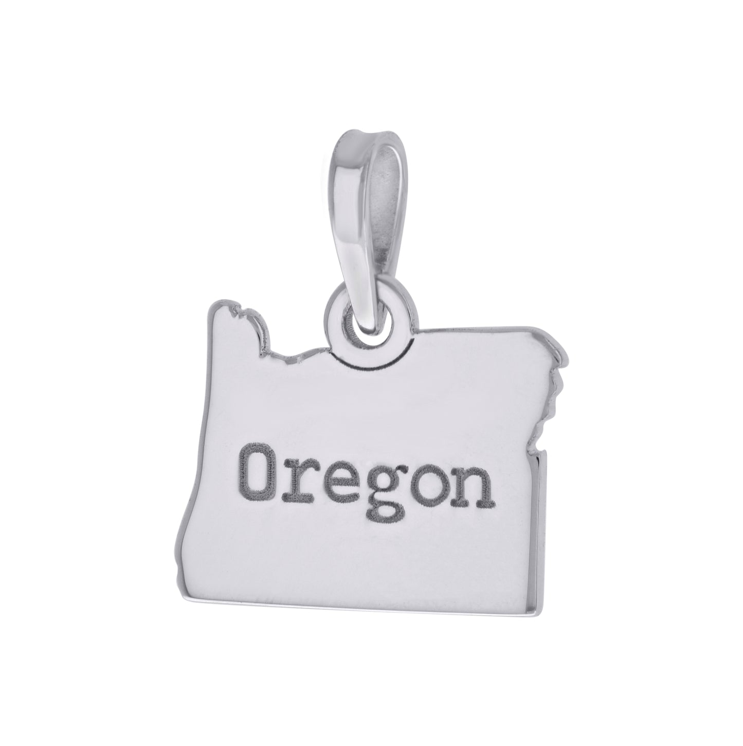 Sterling Silver Unisex American States Oregon Charm Pendant