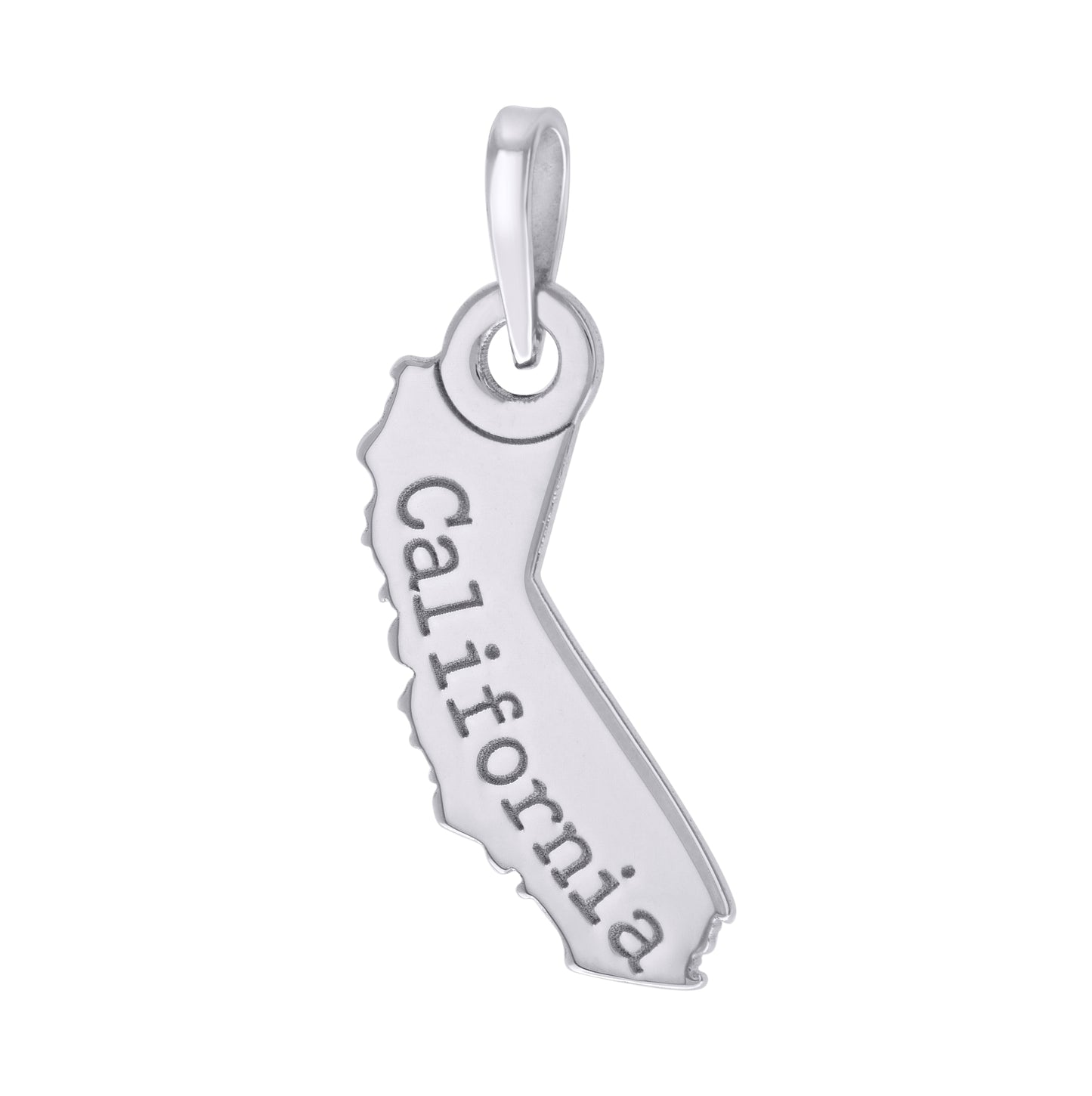 Sterling Silver Unisex American States California Charm Pendant