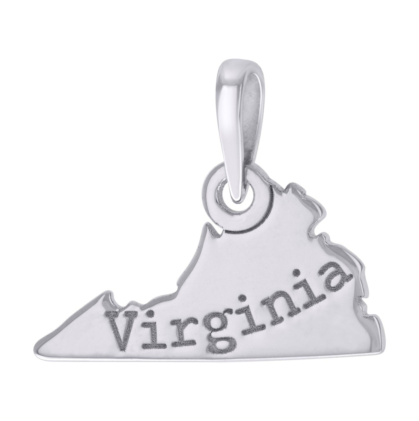 Sterling Silver Unisex American States Virginia Charm Pendant