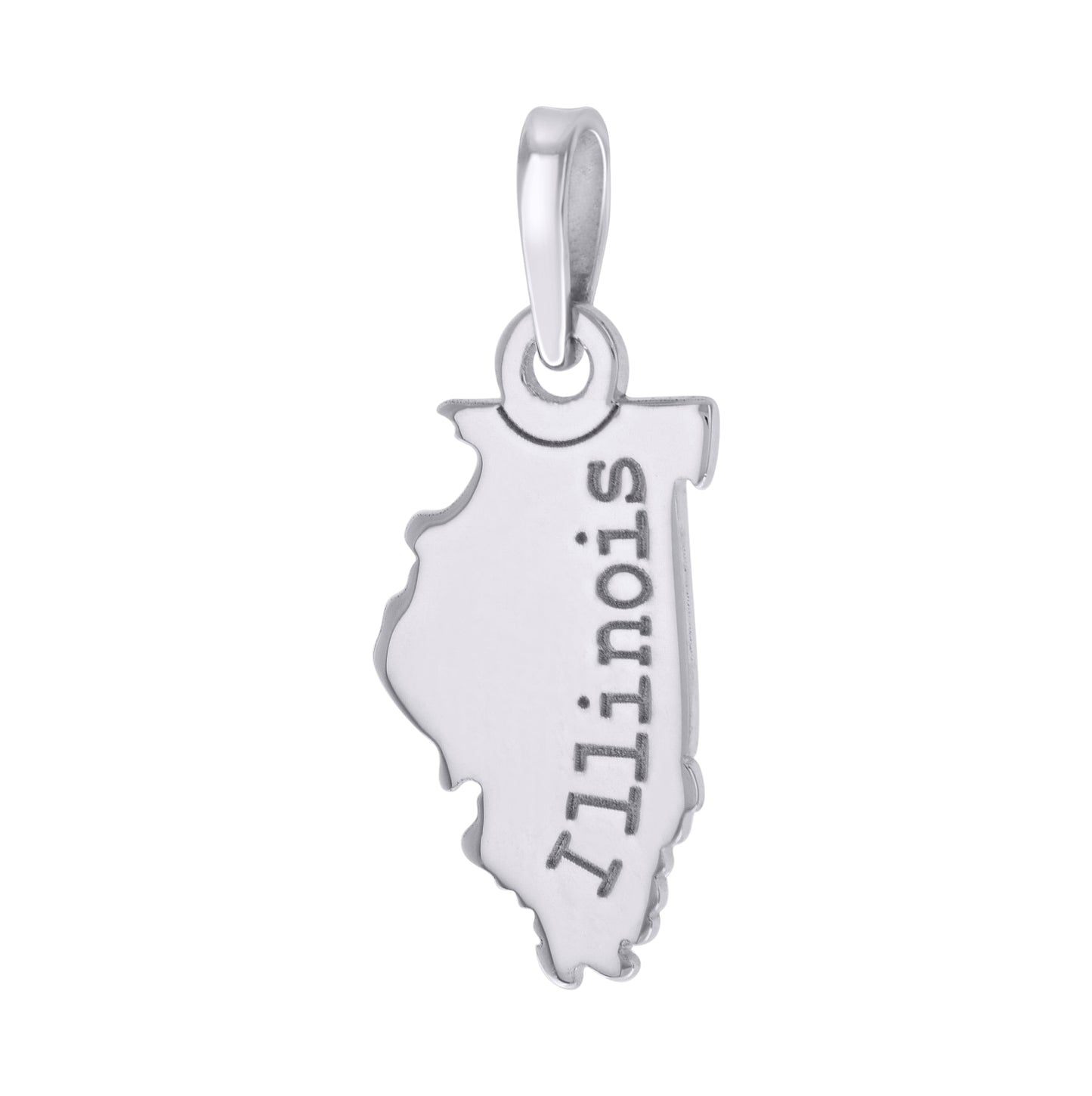 Sterling Silver Unisex American States Illinois Charm Pendant