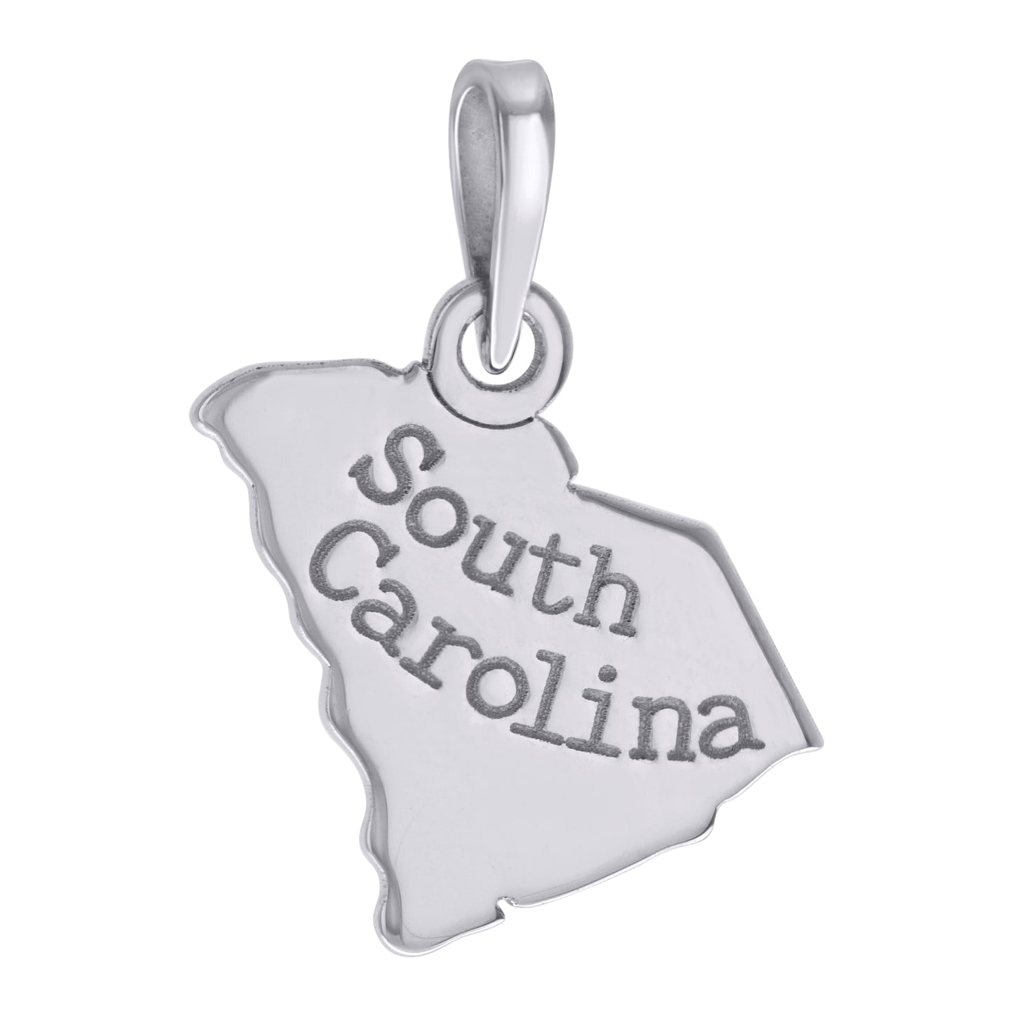 Sterling Silver Unisex American States South Carolina Charm Pendant
