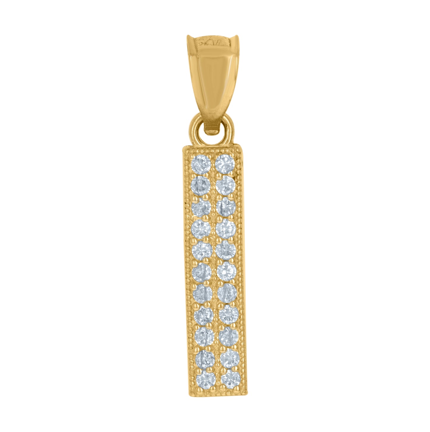 10K Yellow Gold Womens Cubic Zirconia Alphabet Initial Charm Pendant