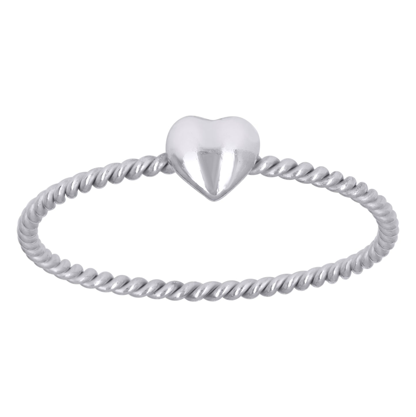 Sterling Silver Women's Heart Love Bridal Anniversary Wedding Engagement Band Ring Size 5 To 8