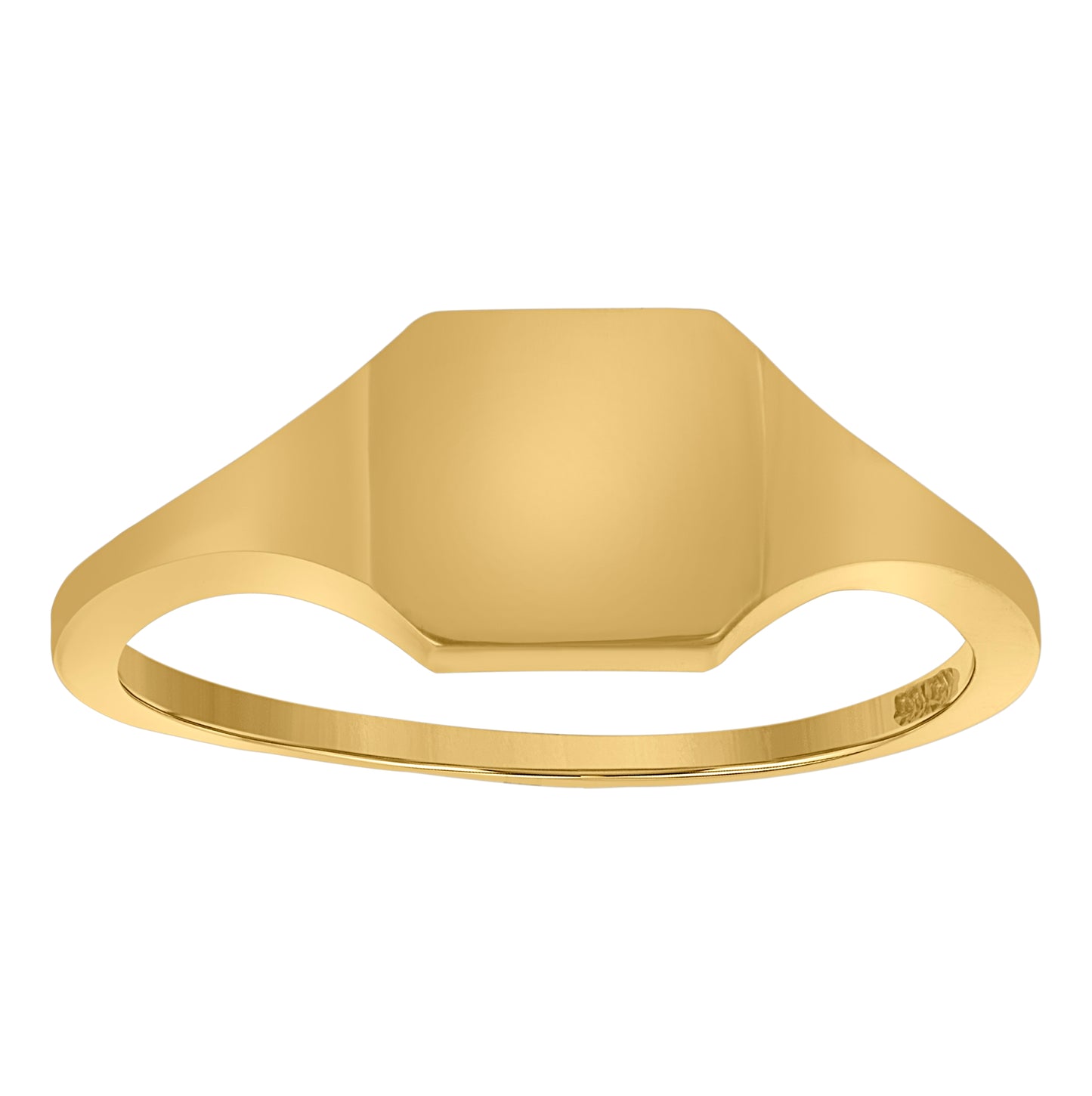 10K Yellow Gold Womens Engraveable Signet Rings