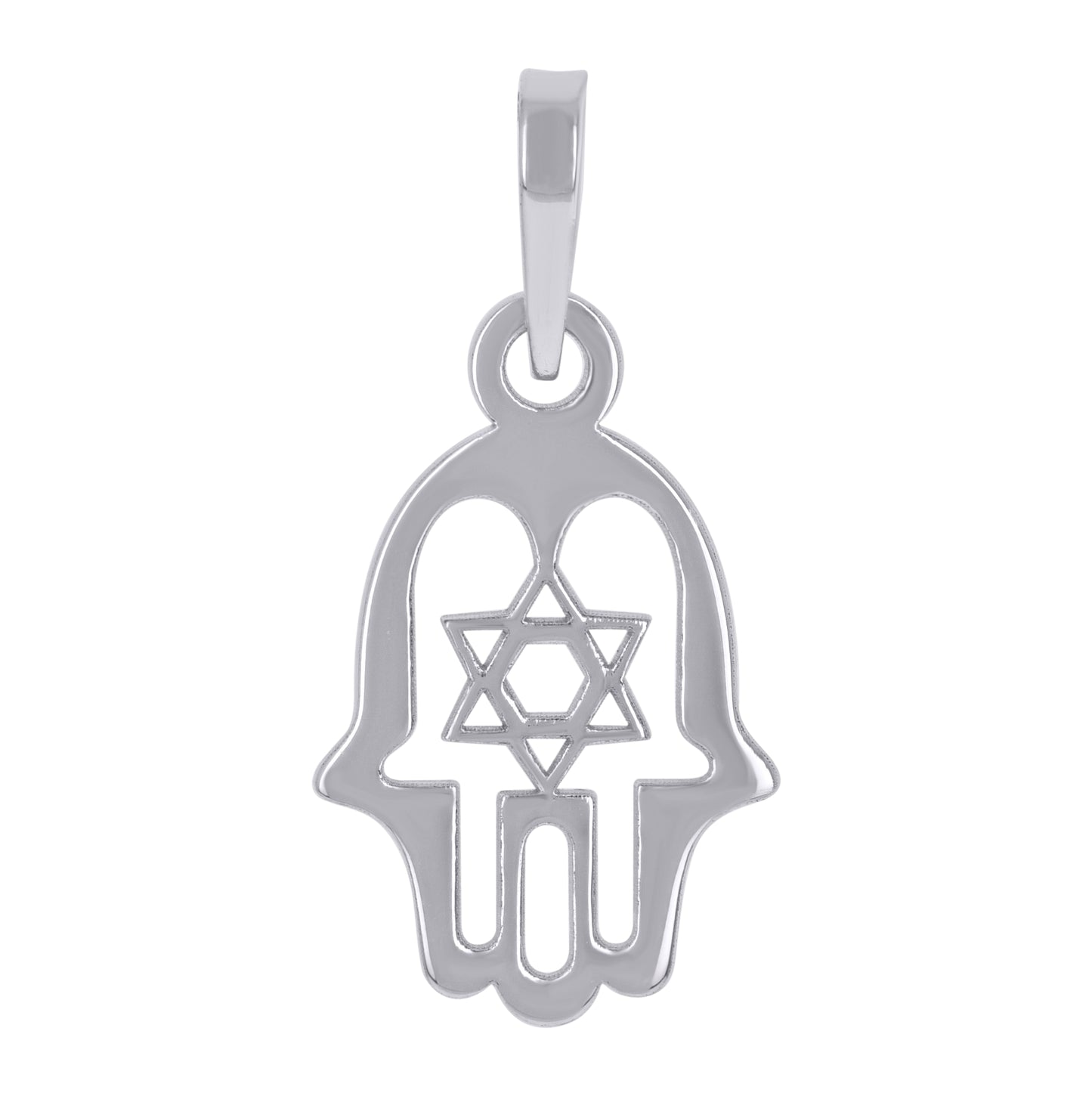 Sterling Silver Unisex Humsa Symbol Religious Charm Pendant