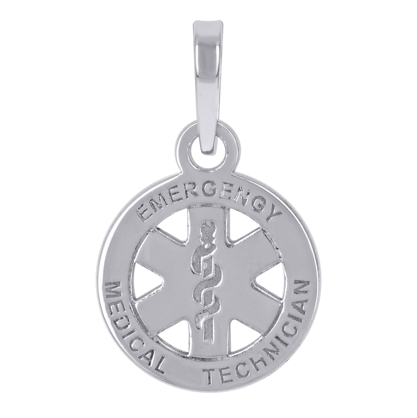 Sterling Silver Womens Emergency Medical Technician Symbols Occupation Charm Pendant