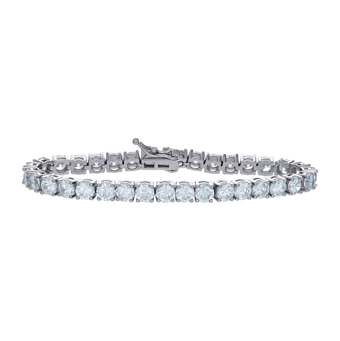 Sterling Silver Womens Cubic-Zirconia Tennis Bracelet 7 Inches