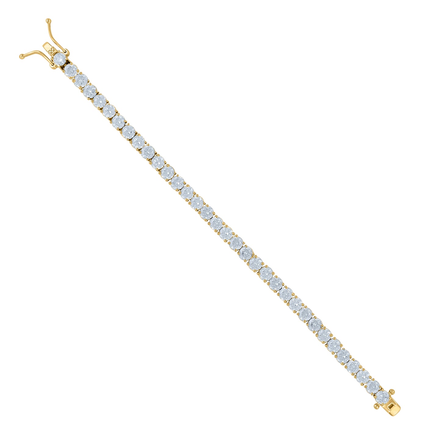 Sterling Silver Womens Cubic-Zirconia Tennis Bracelet 7 Inches
