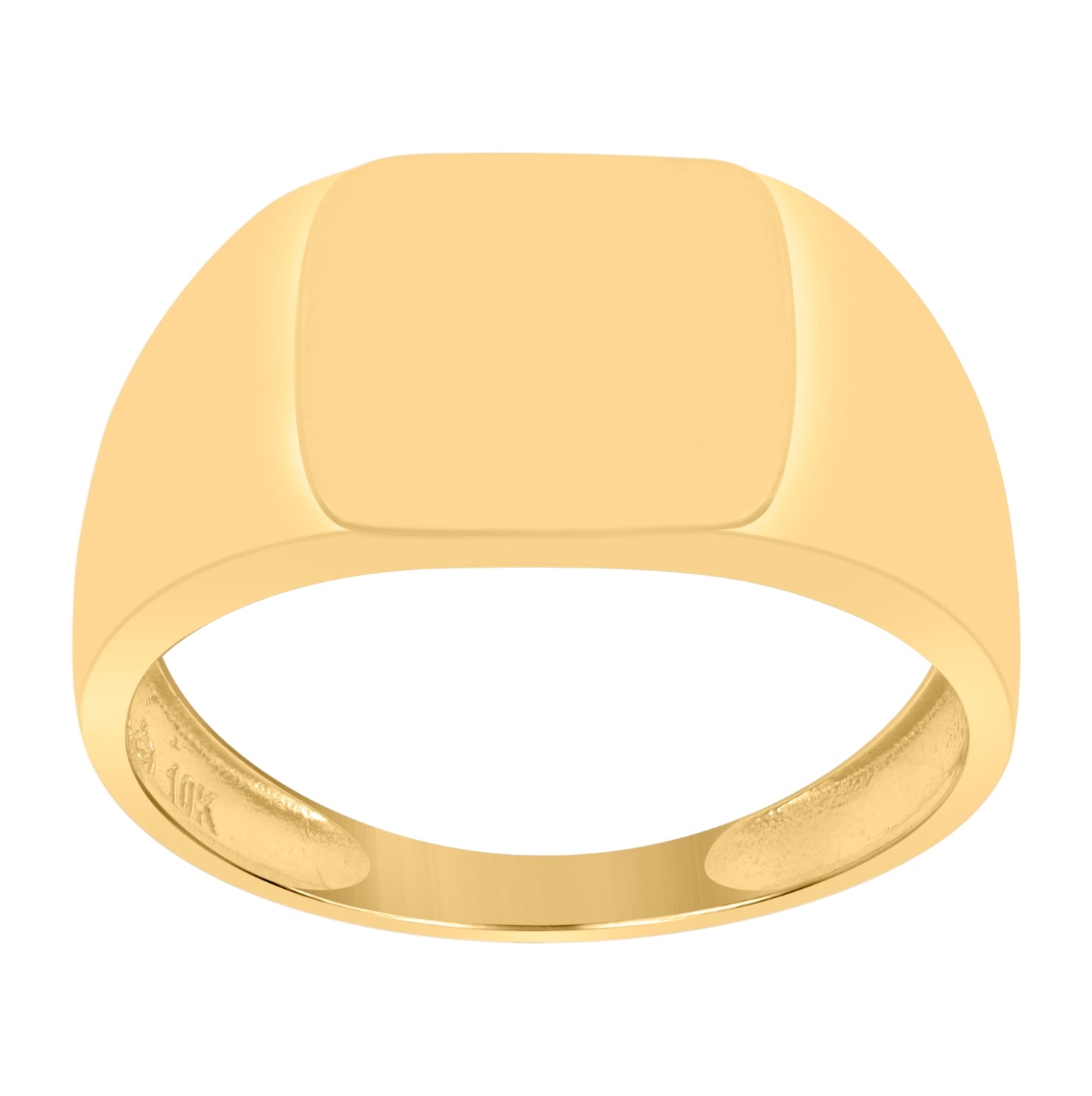 10K Yellow Gold Mens Square Head Signet Ring