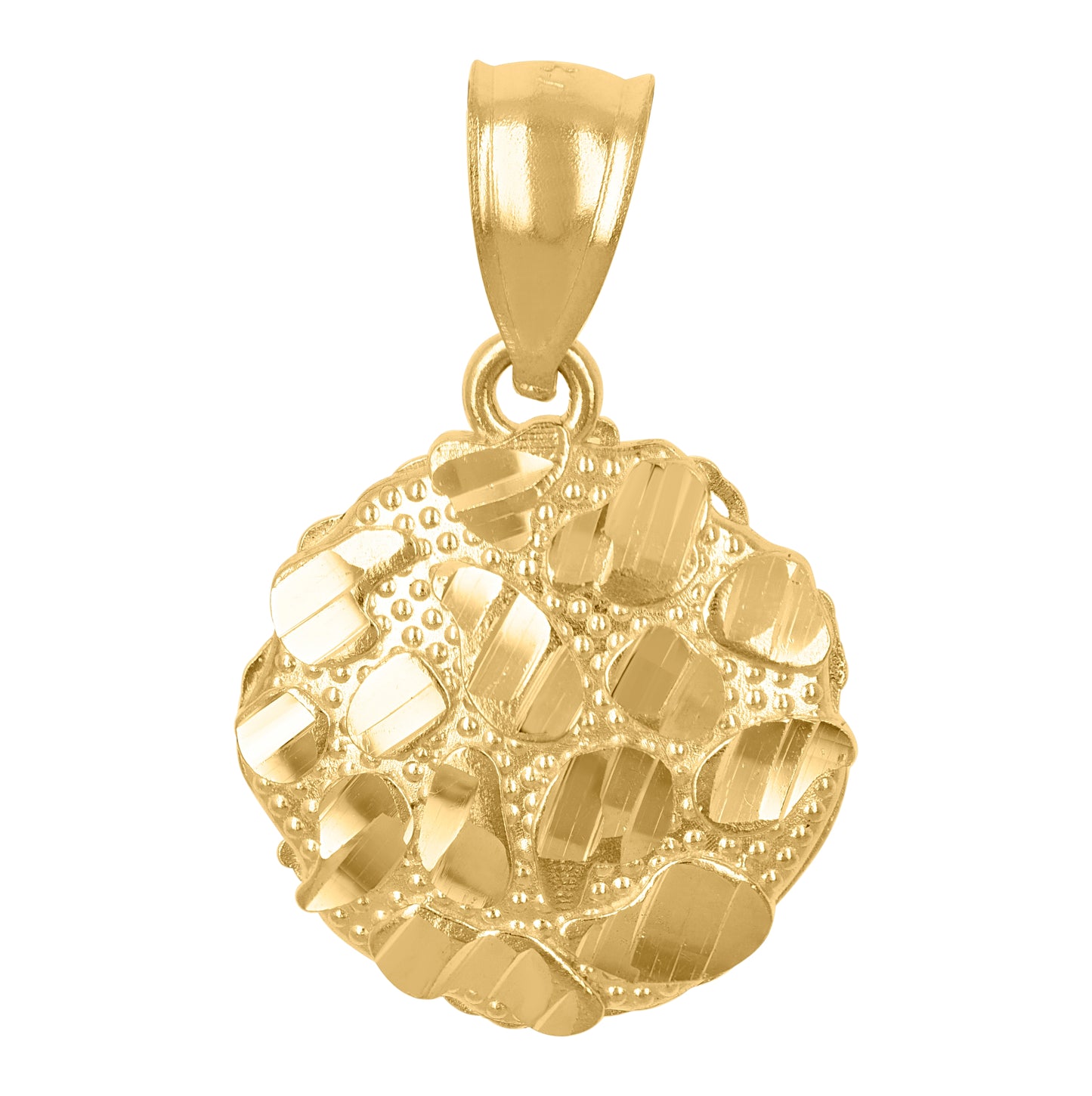 10K Yellow Gold Womens Nugget Fashion Charm Pendant