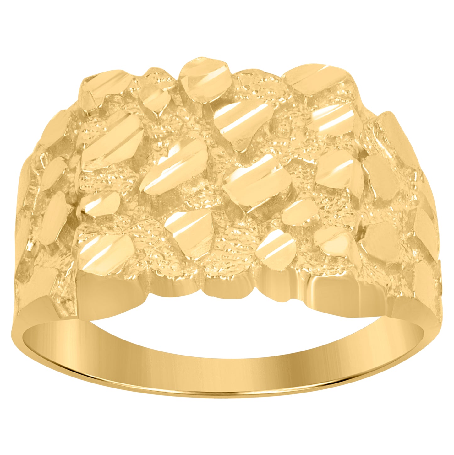 10K Yellow Gold Mens Nugget Ring