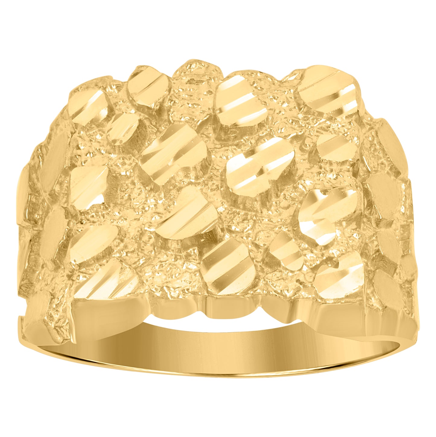 10K Yellow Gold Mens Nugget Ring
