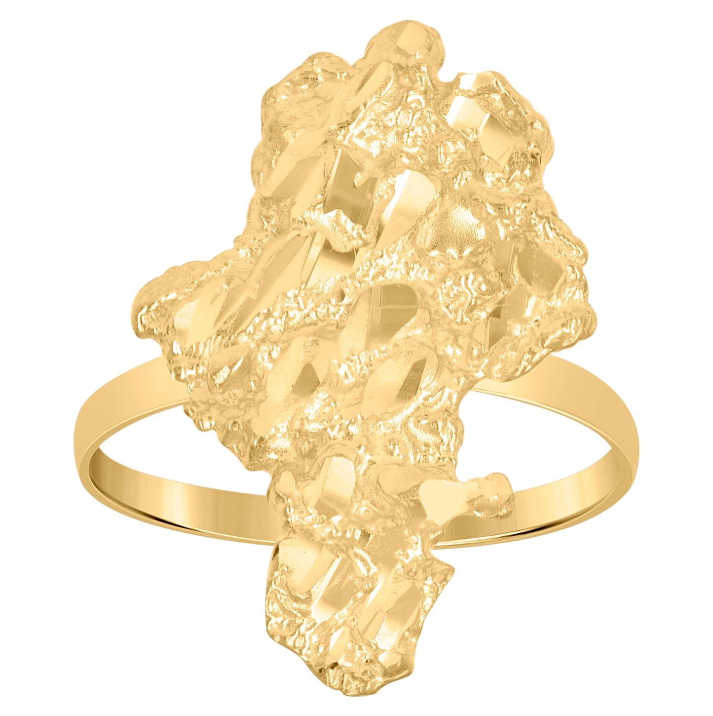 10K Yellow Gold Womens Nugget Ring