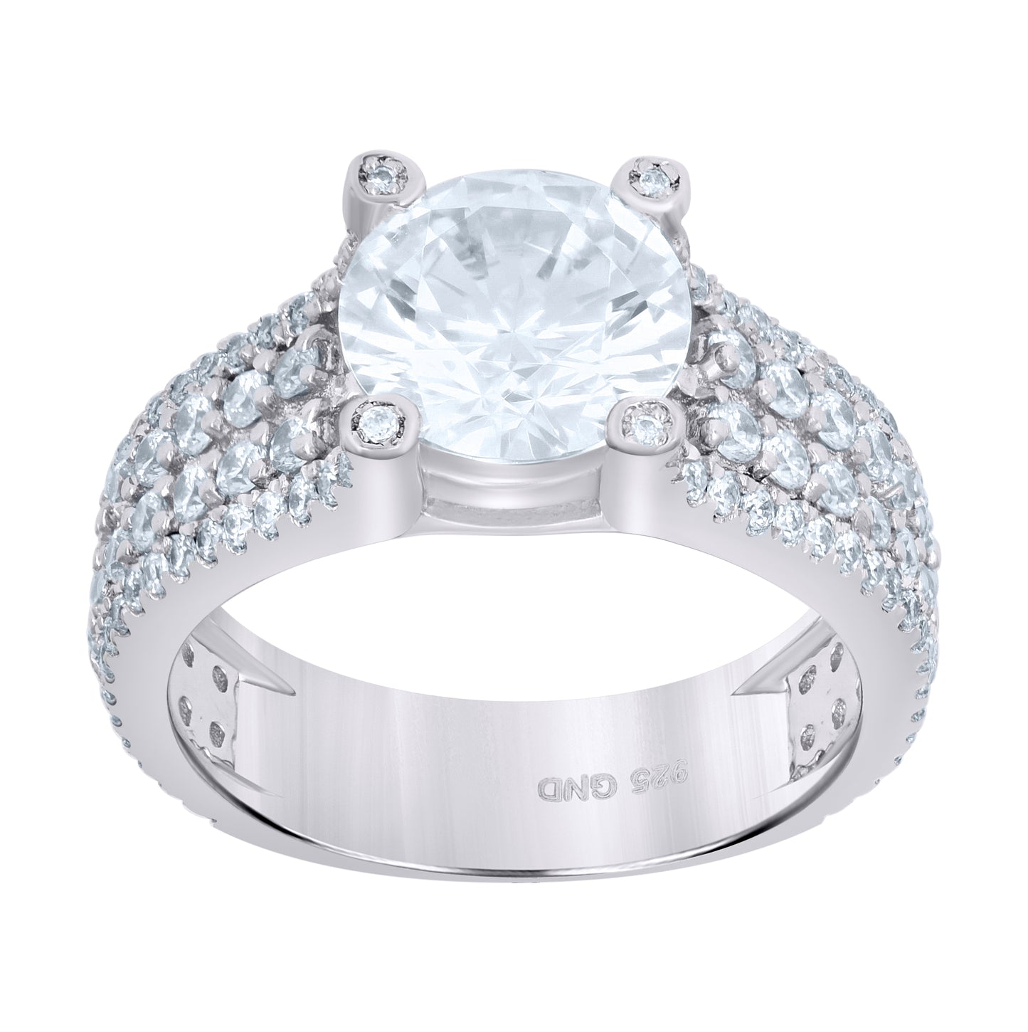 Sterling Silver Women's Cubic Zirconia Bridal Anniversary Engagement Wedding Ring