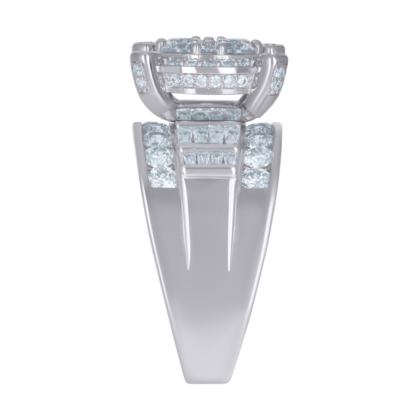 Sterling Silver Womens Baguette Cubic Zirconia Bridal Anniversary Engagement Wedding Ring