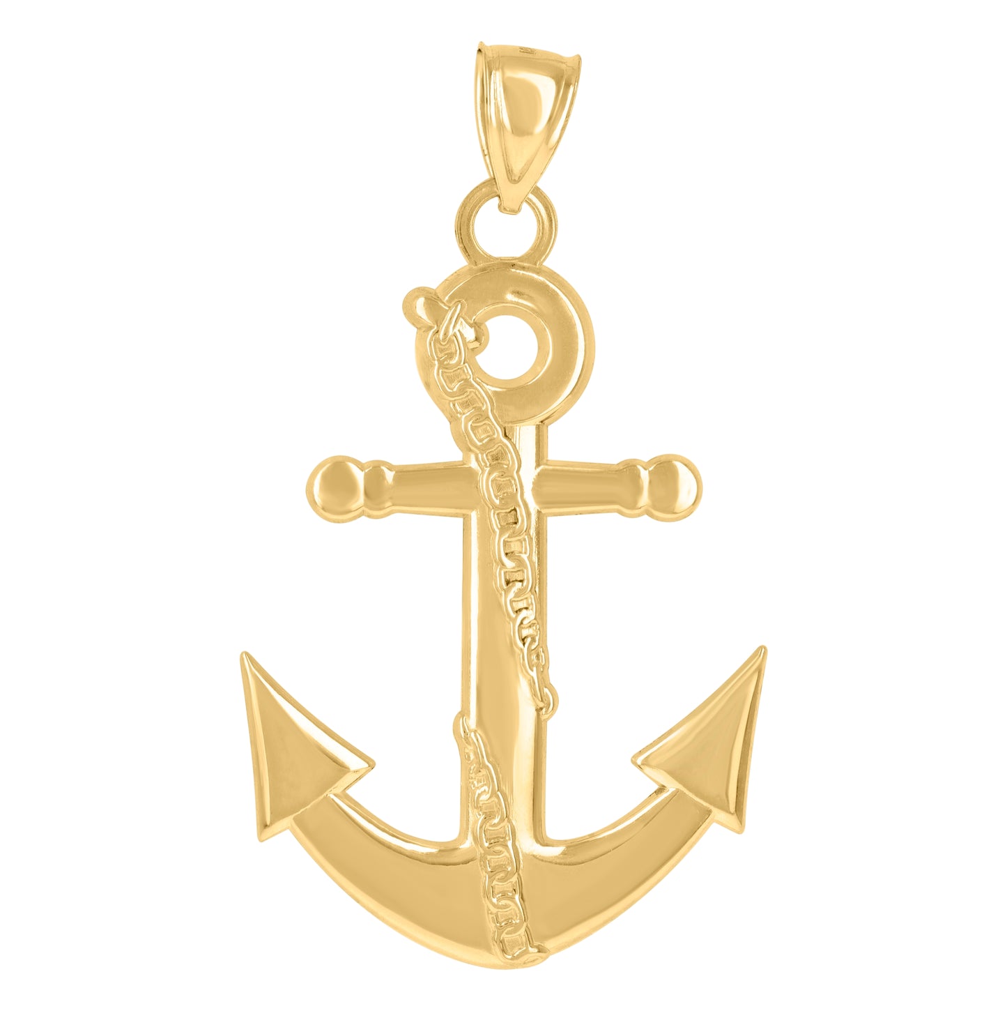 10K Yellow Gold Mens Ankh Anchor Religious Charm Pendant