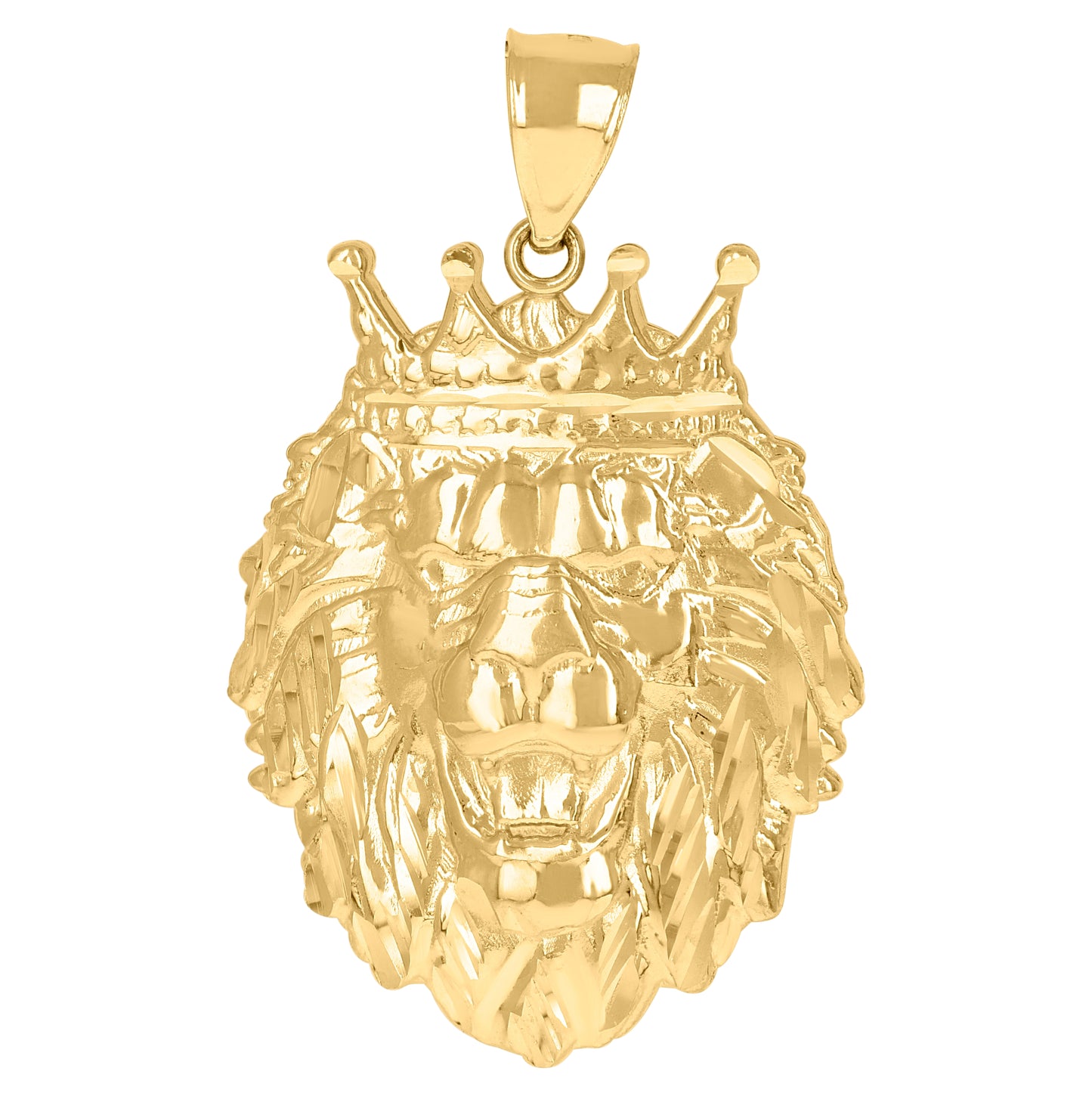 10K Yellow Gold Mens Leo/Lion Animal Zodiac Sign/Wildlife Charm Pendant