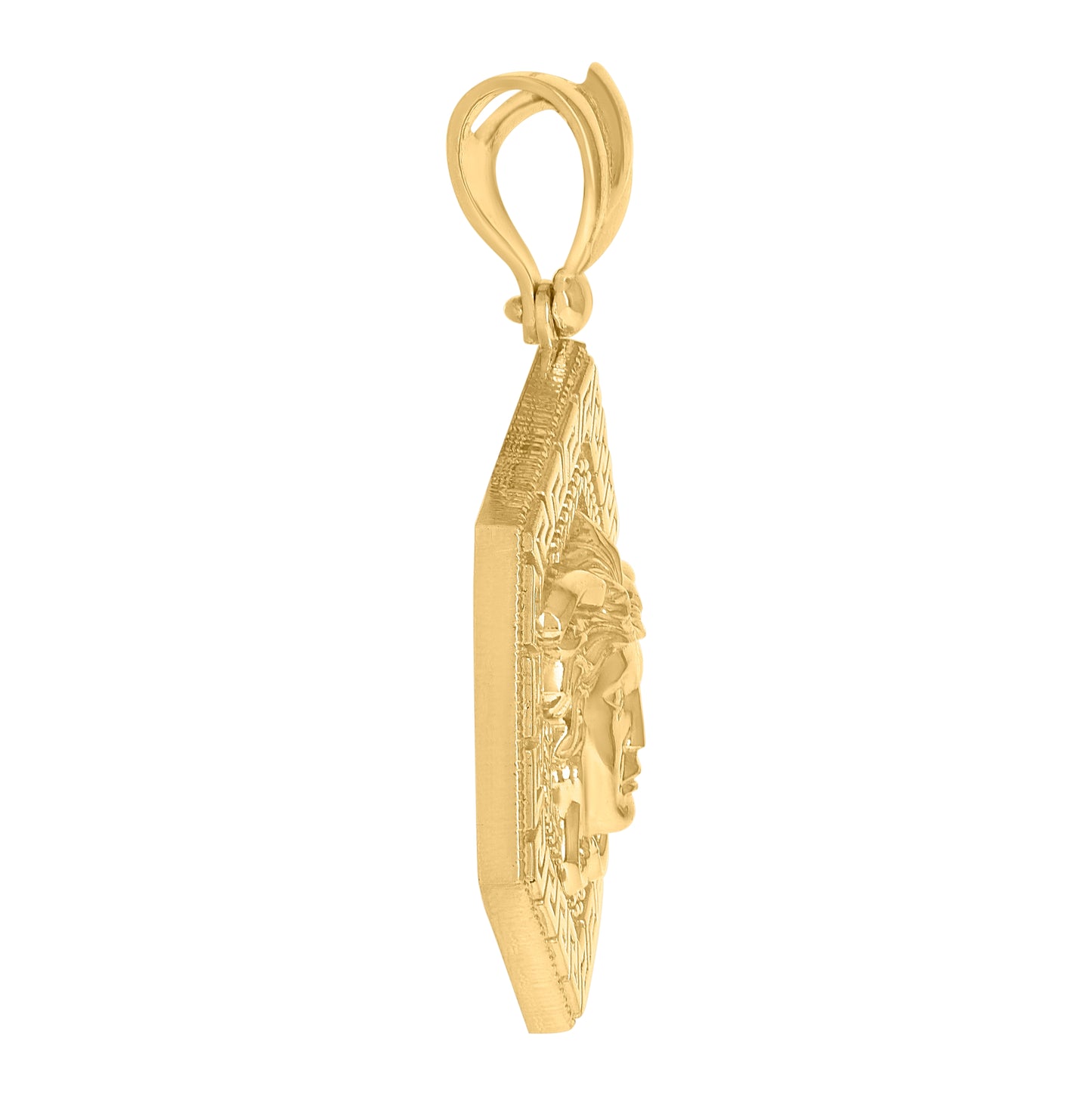 10K Yellow Gold Mens Medusa Egyptian Fashion Charm Pendant