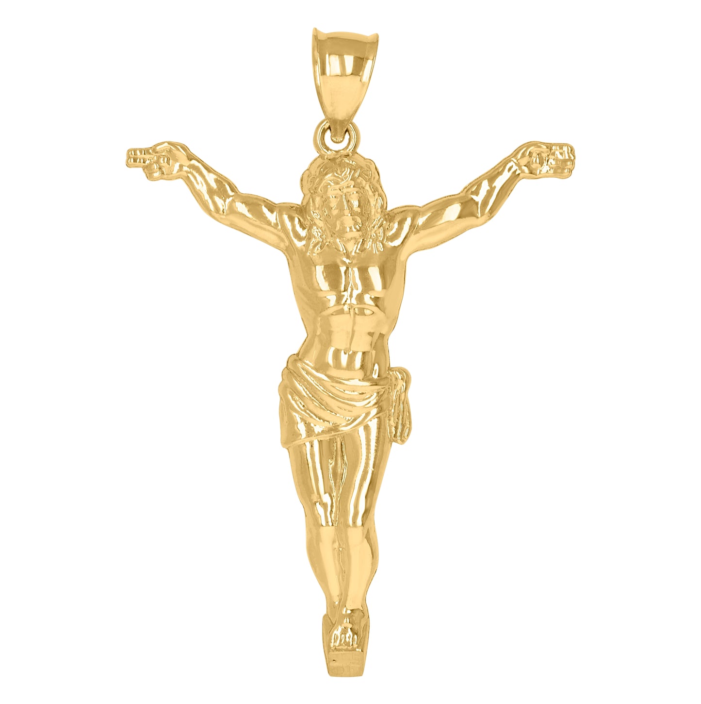 10K Yellow Gold Mens Jesus Religious Charm Pendant
