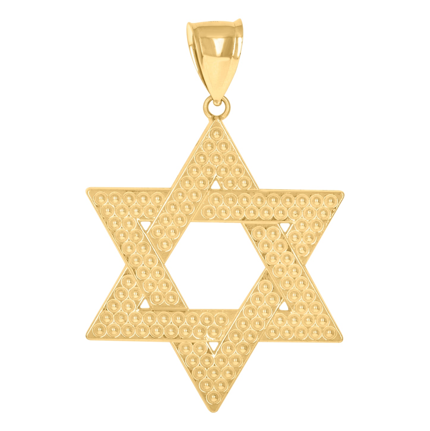 10K Yellow Gold Mens Star Of David Religious Symbol Charm Pendant