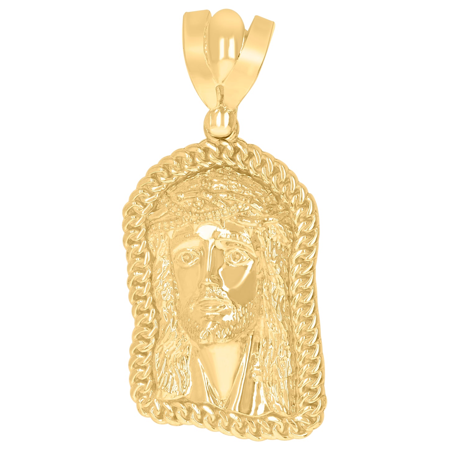 10K Yellow Gold Mens Jesus Religious Charm Pendant