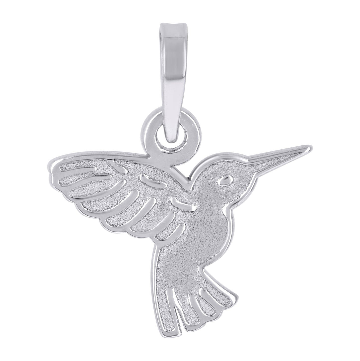 Sterling Silver Unisex Hummingbird Wildlife Charm Pendant