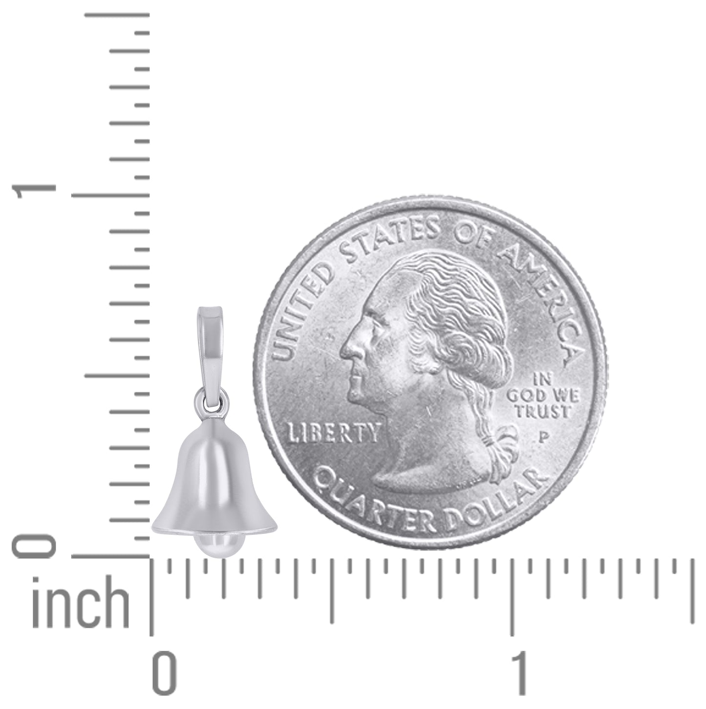 Sterling Silver Unisex Christmas Bell Occasion Charm Pendant