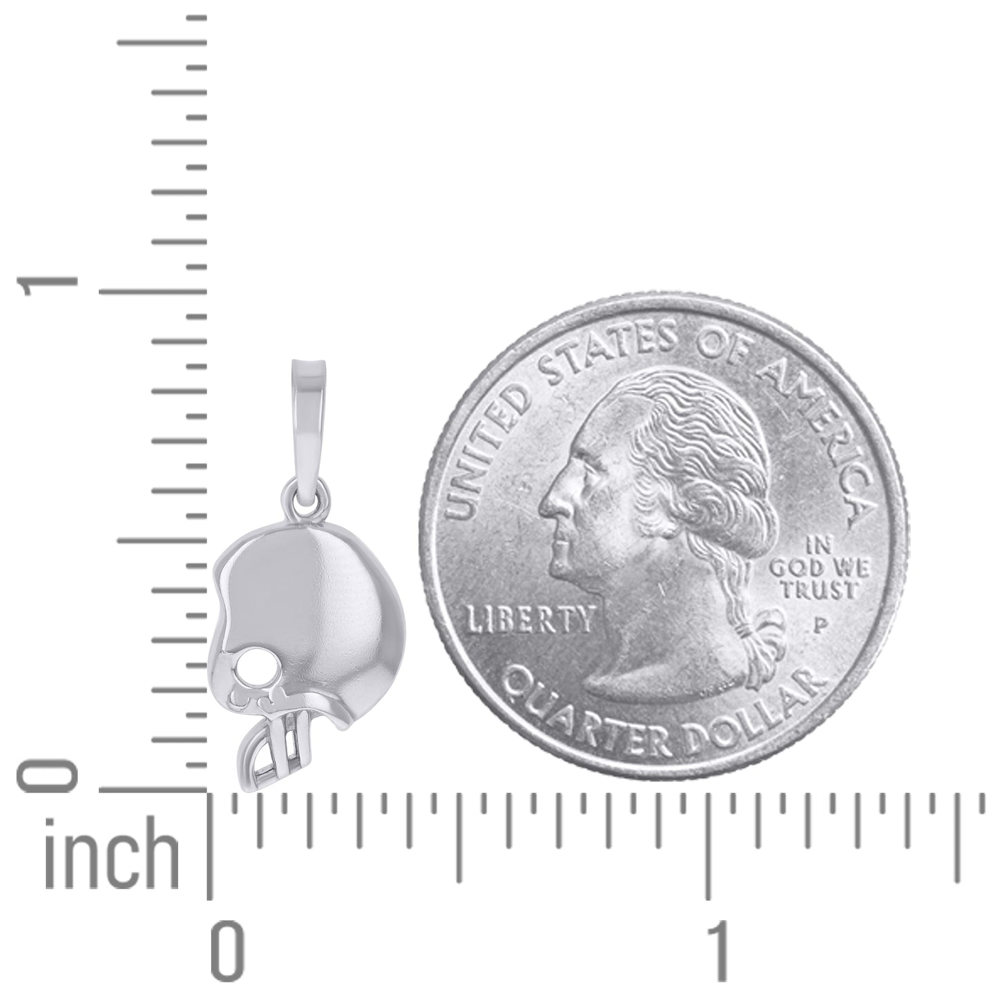 Sterling Silver Mens Helmet Sports Charm Pendant