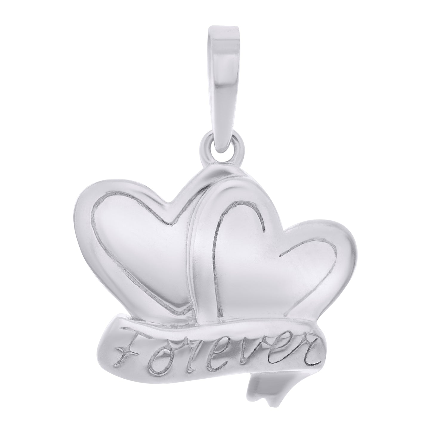 Sterling Silver Unisex Forever Heart Charm Pendant