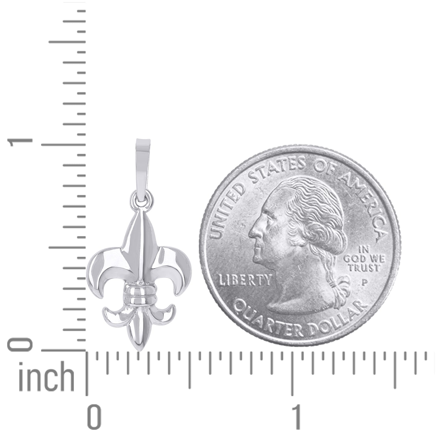Sterling Silver Unisex Fleur De Lis Symbol Religious Charm Pendant