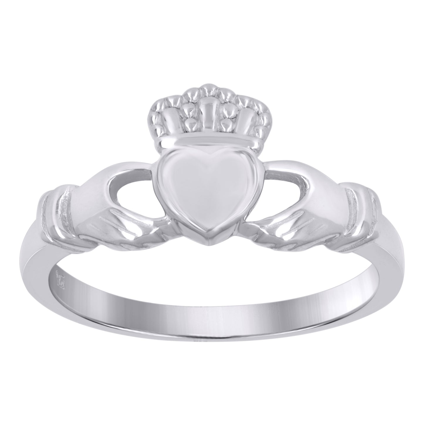 Sterling Silver Women's Heart Claddagh Bridal Anniversary Wedding Engagement Band Ring Size 6 To 9