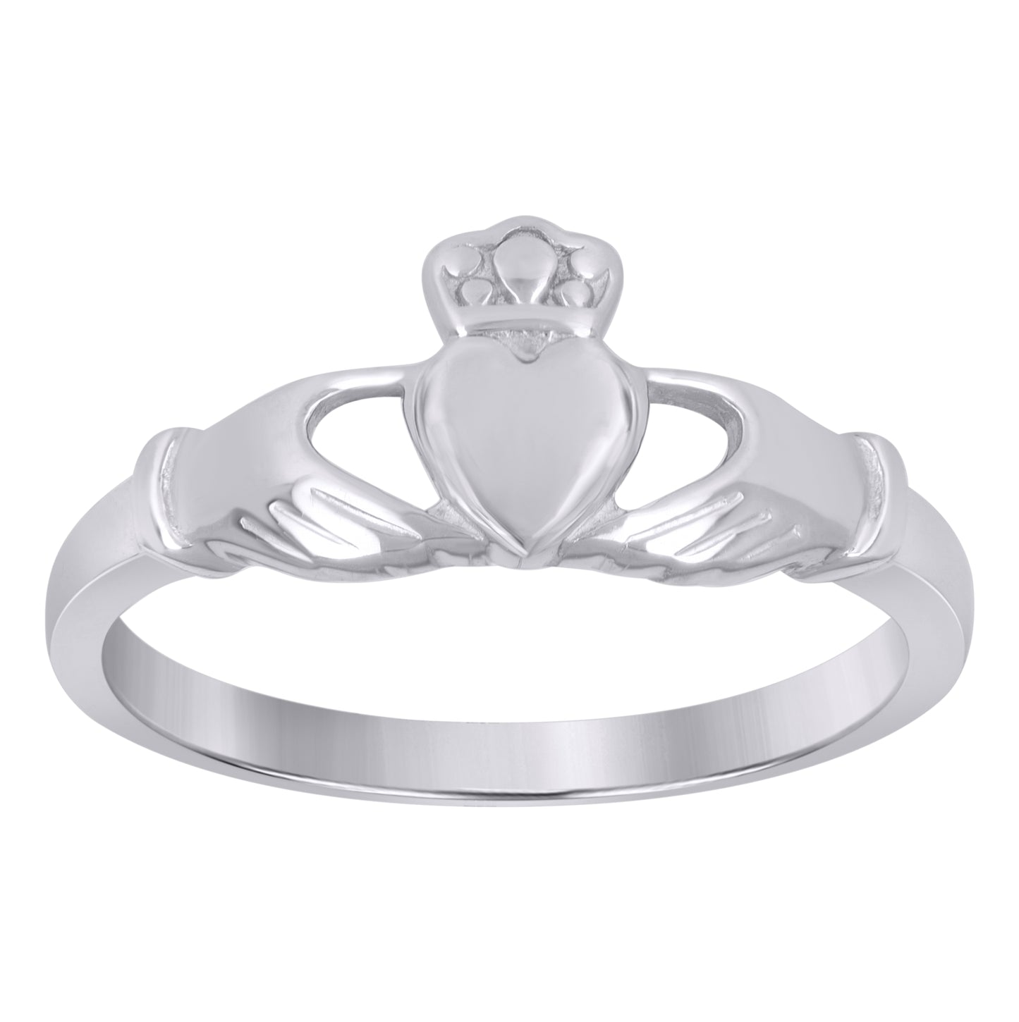 Sterling Silver Women's Heart Claddagh Bridal Anniversary Wedding Engagement Band Ring Size 6 To 9