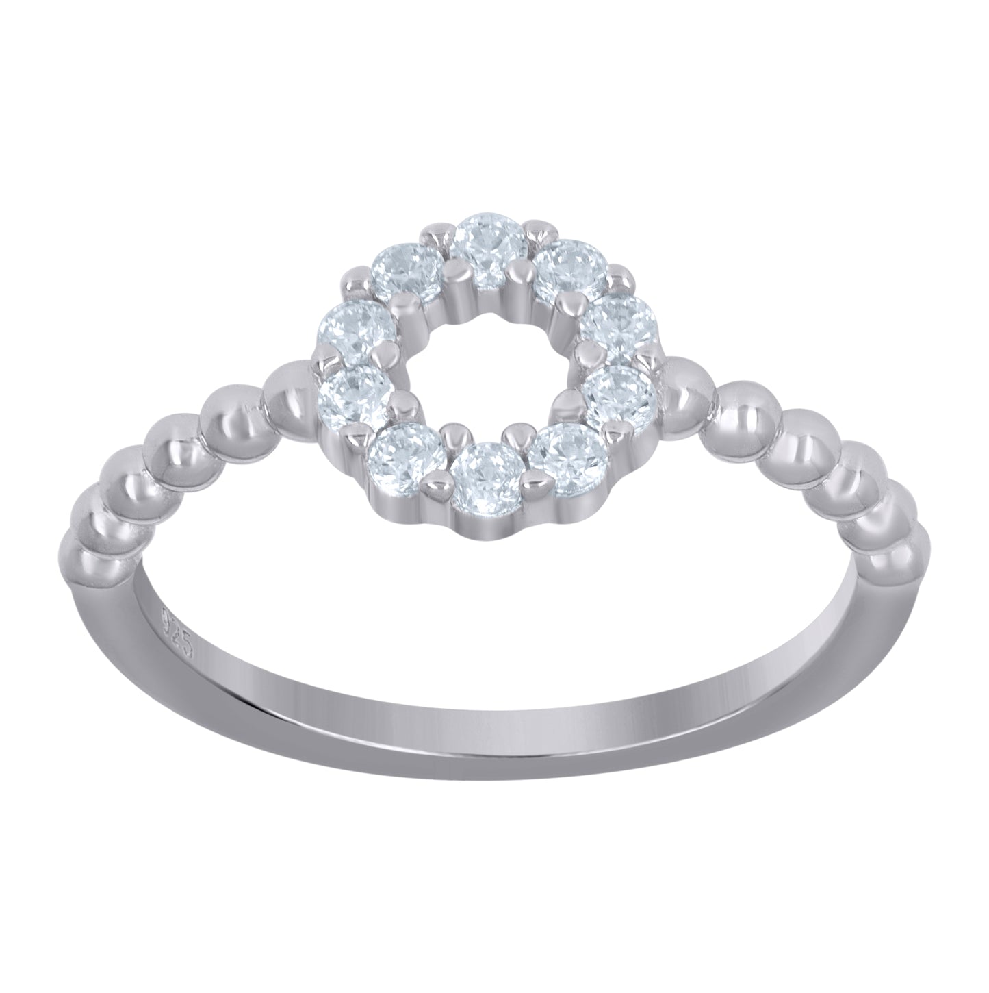 Sterling Silver Womens Cubic-Zirconia Fashion Bridal Anniversary Wedding Engagement Band Ring Size 6 To 9