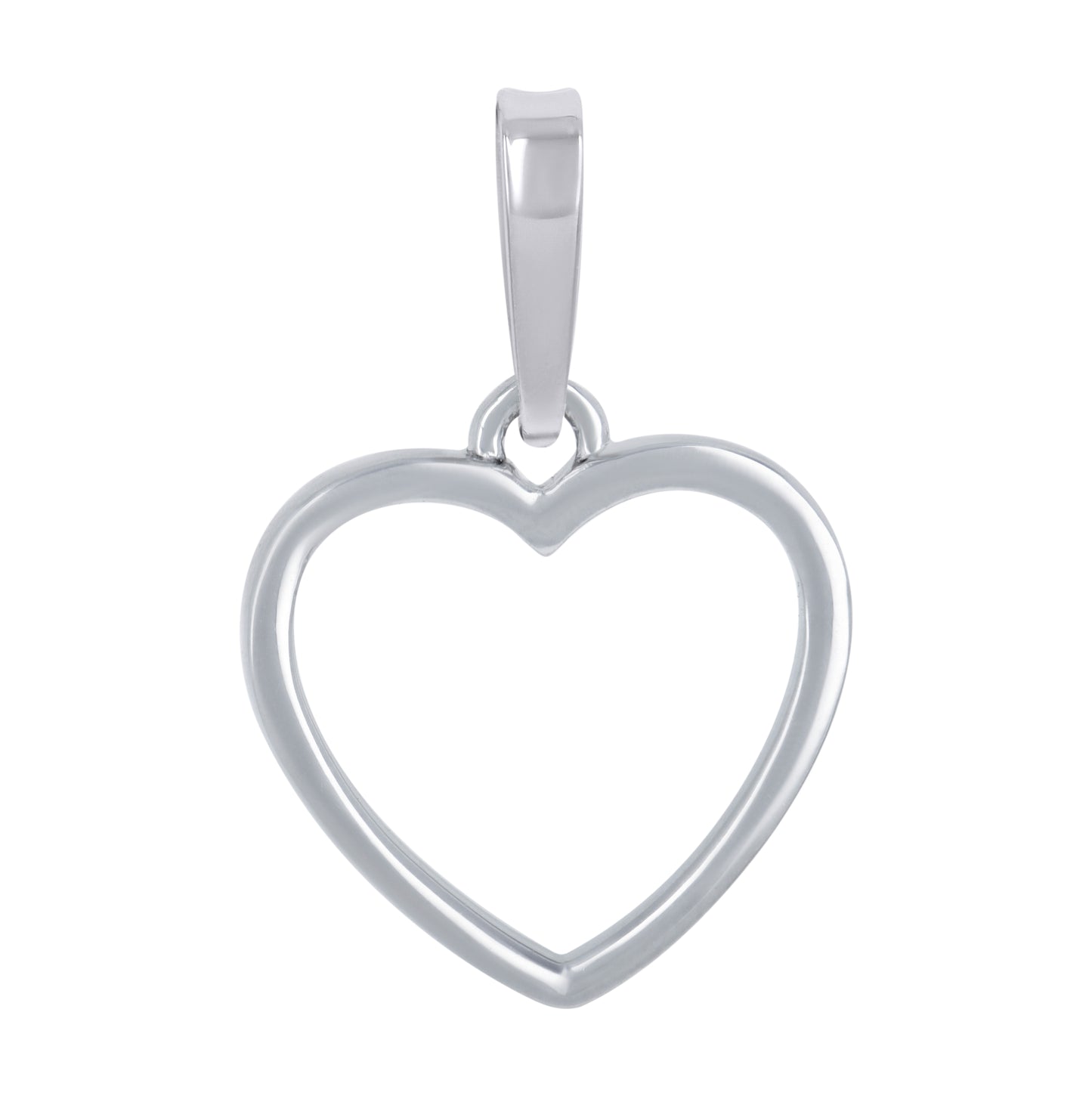 Sterling Silver Womens Open Heart Charm Pendant