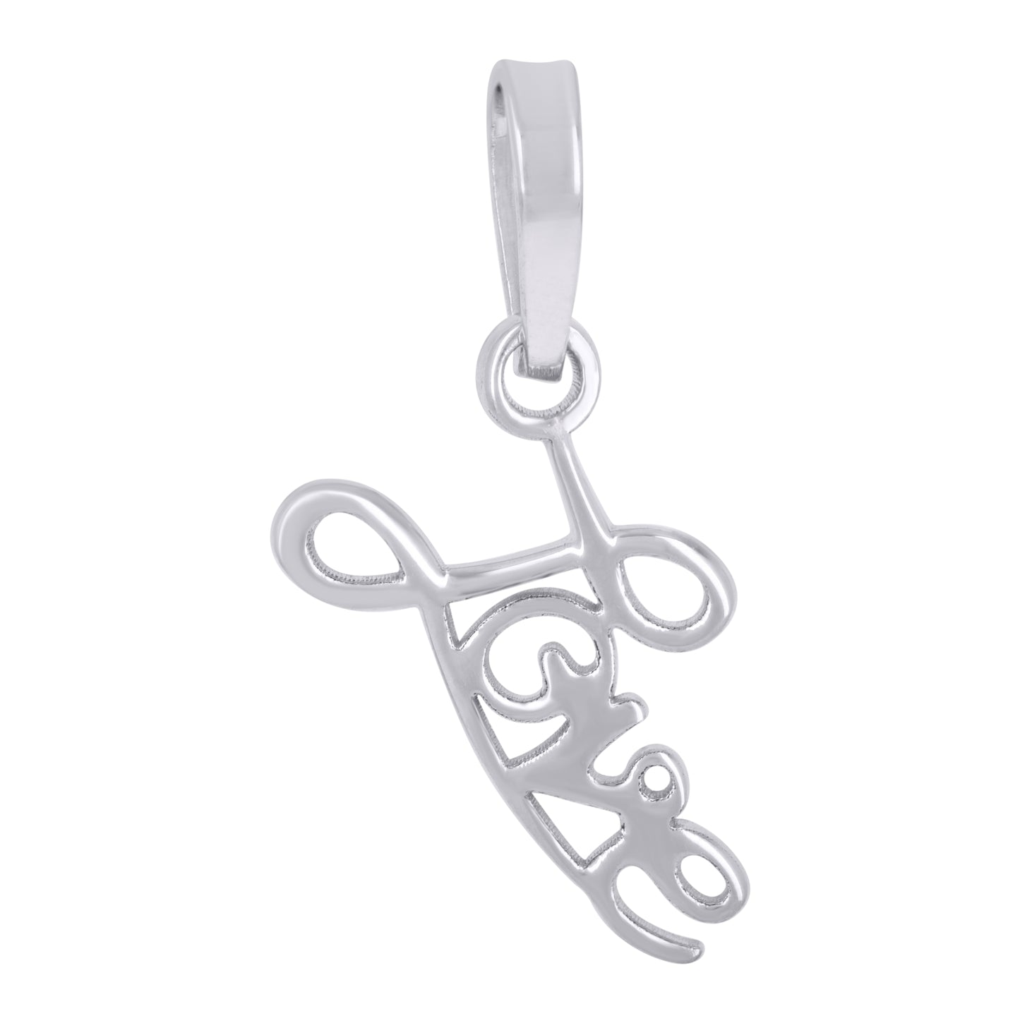 Sterling Silver Unisex Love Charm Pendant