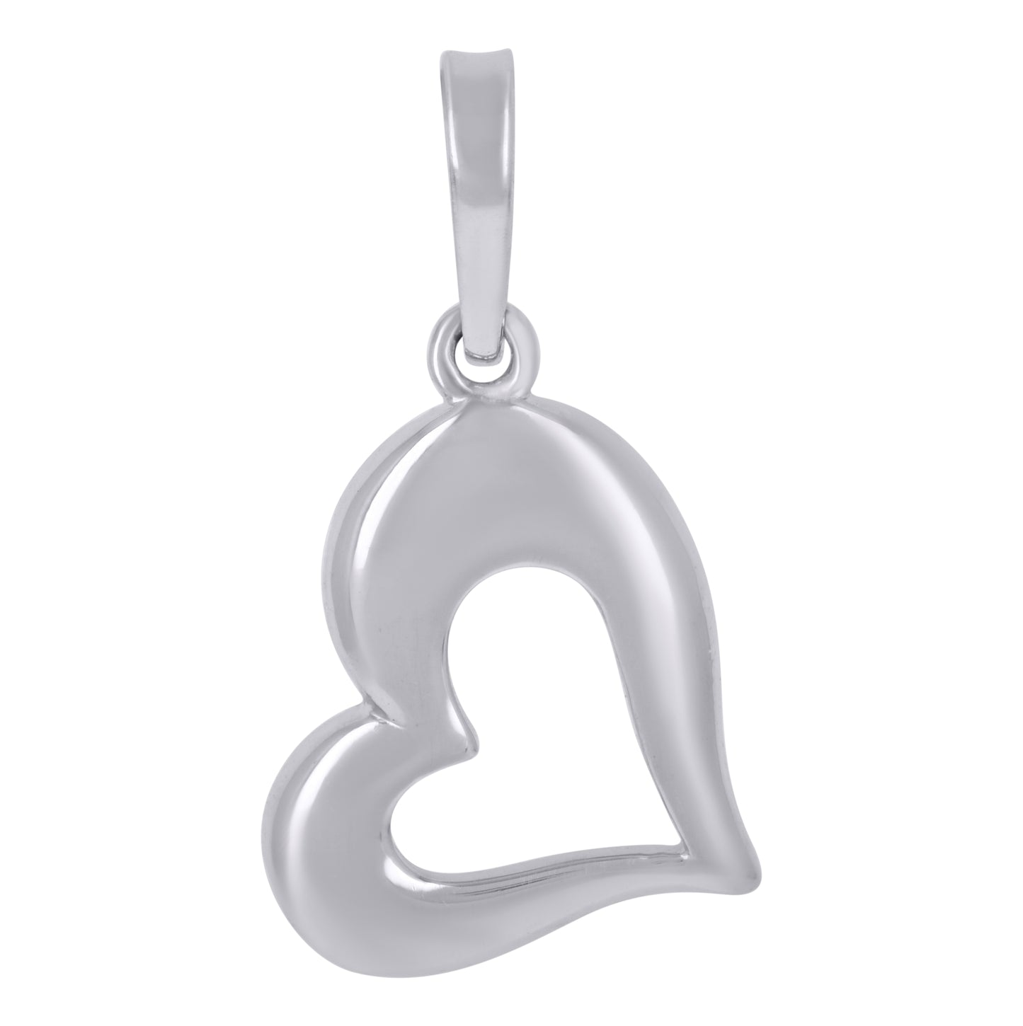 Sterling Silver Womens Heart Charm Pendant